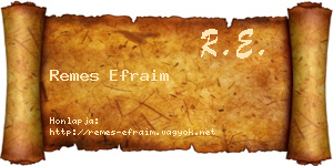 Remes Efraim névjegykártya
